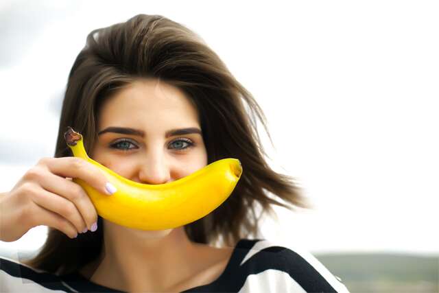 woman with banana