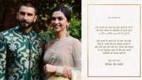 Deepika Padukone, Ranveer Singh announce their wedding date