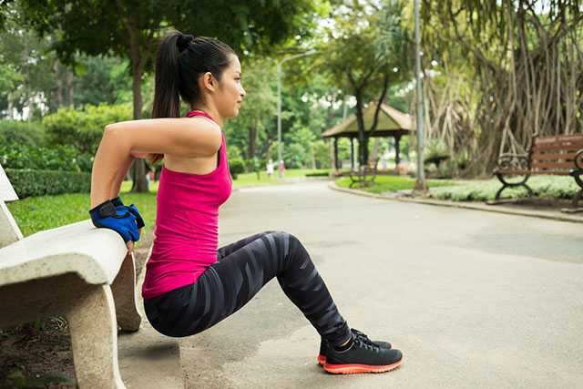 Tricep dips to reduce arm fat