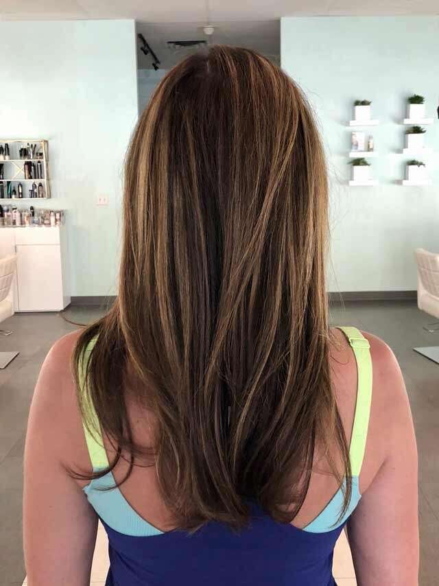 Dark Brown with Ombre Hair Highlights 