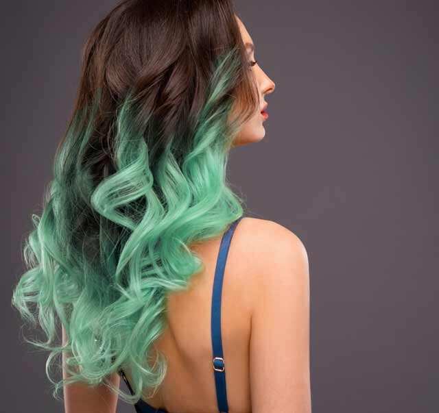 ombre hair brown blue