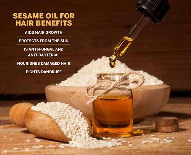 Benefits of Sesame Oil For Hair infographic
