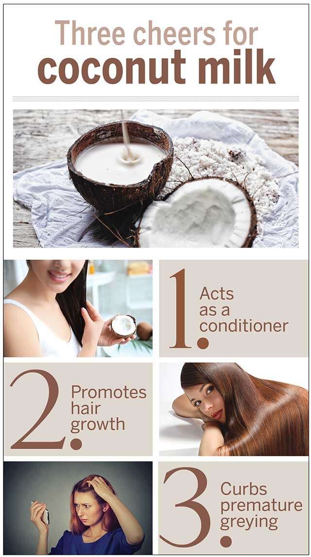 Lapte de cocos pentru păr Infografie
