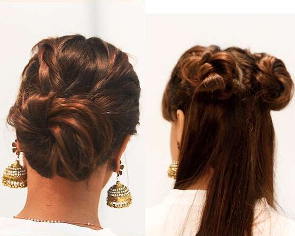 Messy bun | Engagement hairstyles, Stylish hair, Indian party hairstyles