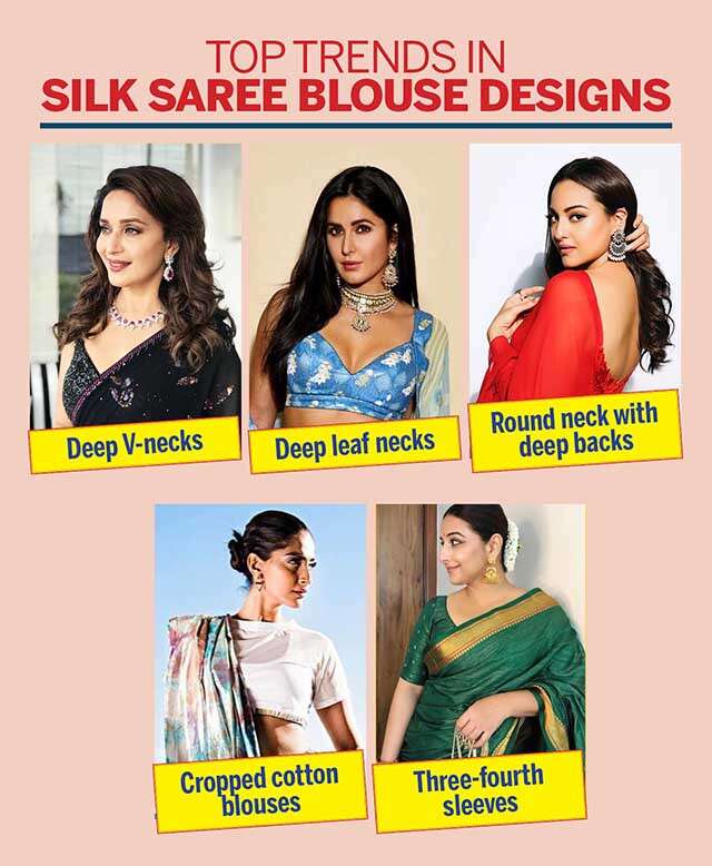 What are the blouse designs for a silk saree? - Quora