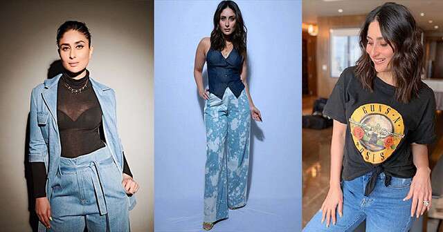 Kareena Kapoor Khan gives a glam twist to denim jumpsuit and how for a  day-out in Mumbai. Pics - India Today