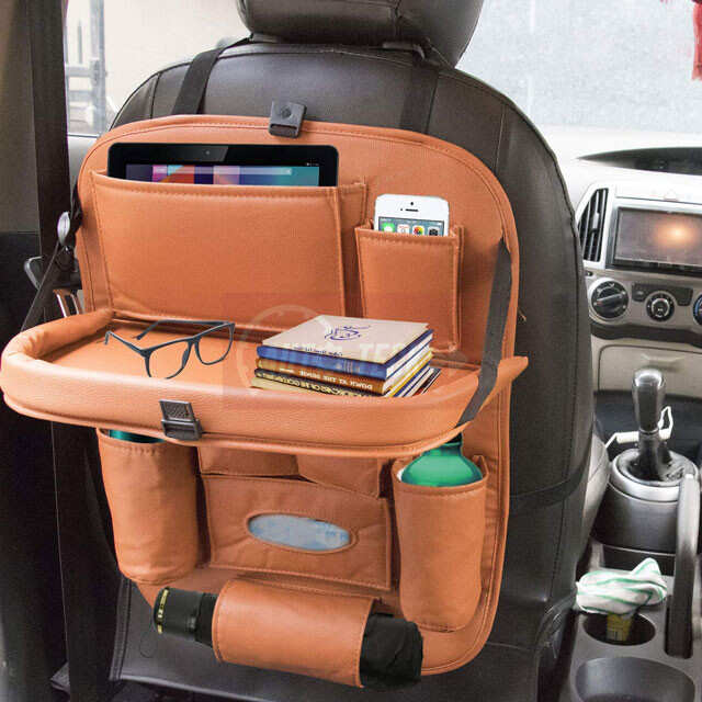 CARMATE Universal PU Leather Car Back Seat Organiser: