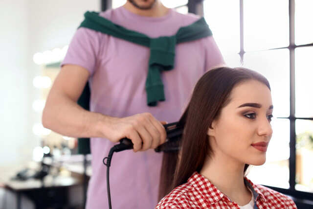 Beauty parlour hair outlet straightening cost