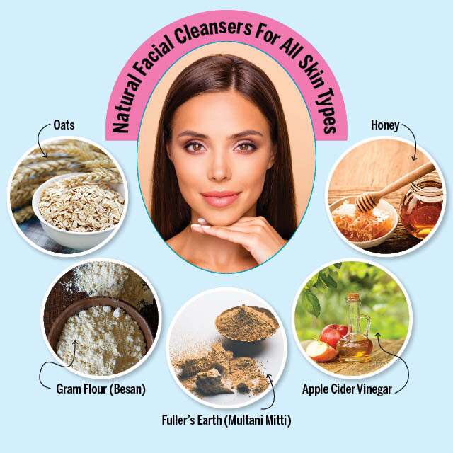 Natural Facial Cleansers For All Skin Types Infographic