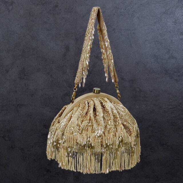 Golden embellished potli bag by Lovetobag 