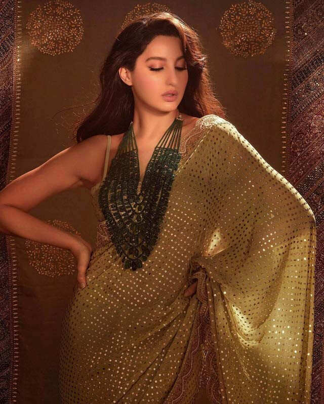 Nora Fatehi's elegant silk saree is a traditional look you should steal