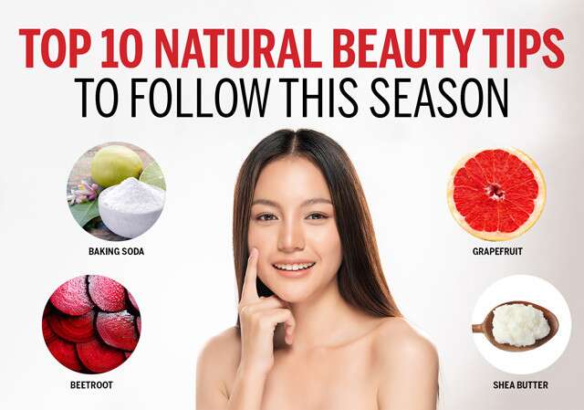 Infográfico de 10 dicas de beleza natural