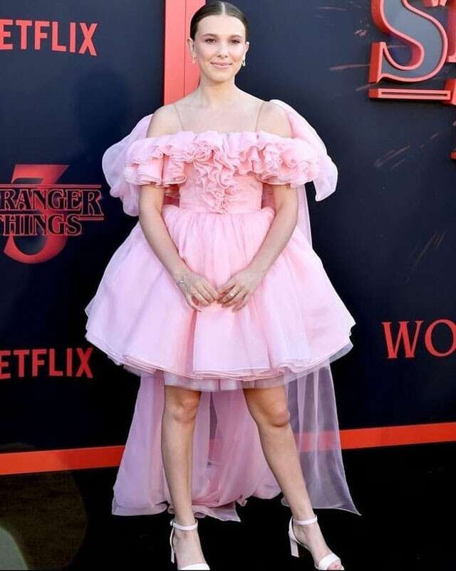 Millie Bobby Brown Stuns In A Pink Gown At The Premiere Of Enola