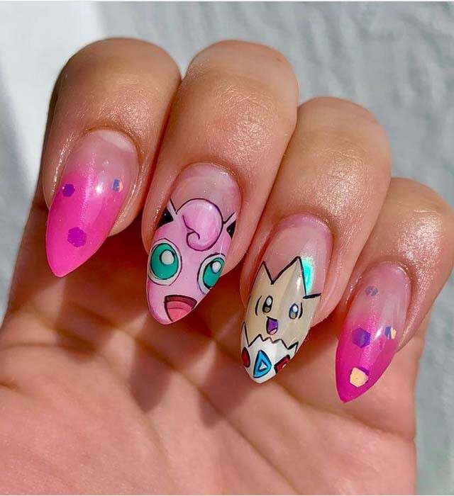 25 Acrylic Anime Nail Designs Youll Love  Cute nail art designs Nails  Cute acrylic nails