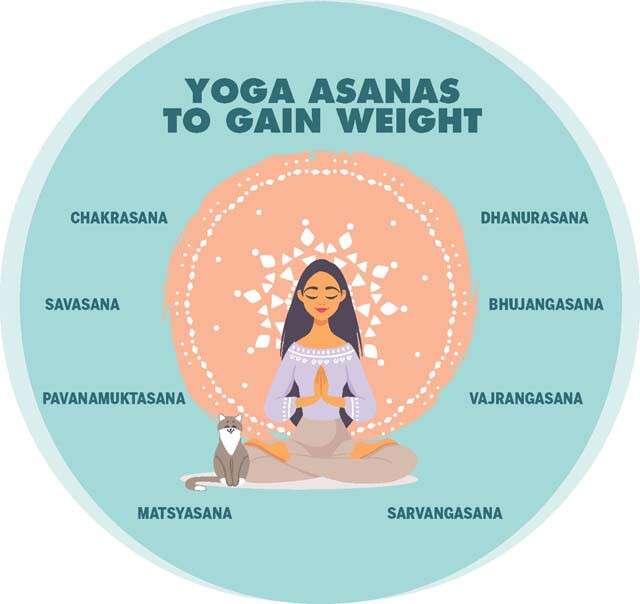 Yoga Asanas For Weight Gain Infographic