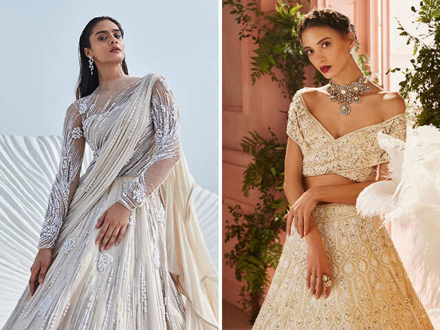 Outfits Inspired by Kalank Alia Bhatt look ✨ 1) Printed mehendi green  lehenga 2) Ivory sharara with peplum suit 3) Blush pink sharara... |  Instagram