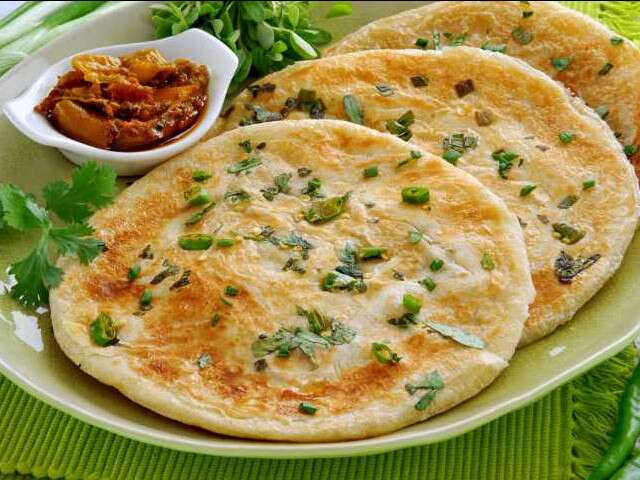Oats recipes - Spring Onion Oats Parathas