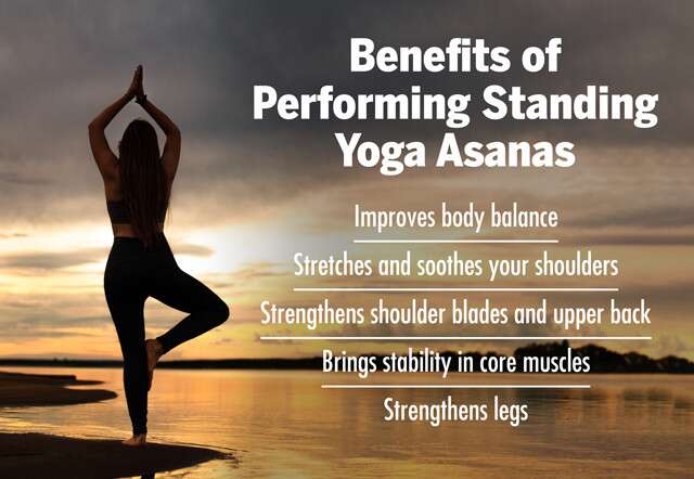 Benefits Of Standing Yoga Asanas Infographic