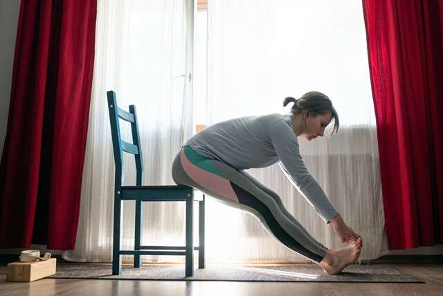 Seated Forward Bend Pose Chair Variations of Paschimottanasana