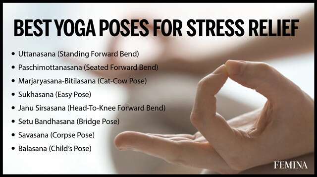 Yoga Poses For Stress Relief Infographic