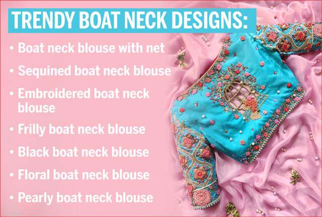 Do Not Miss These Trendy Boat Neck Blouse Designs