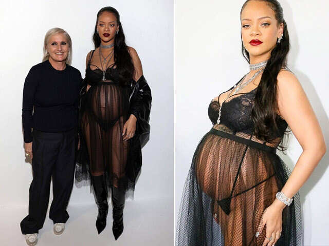 Rihanna Creates Pregnancy Fashion History With Her Naked Dress at PFW