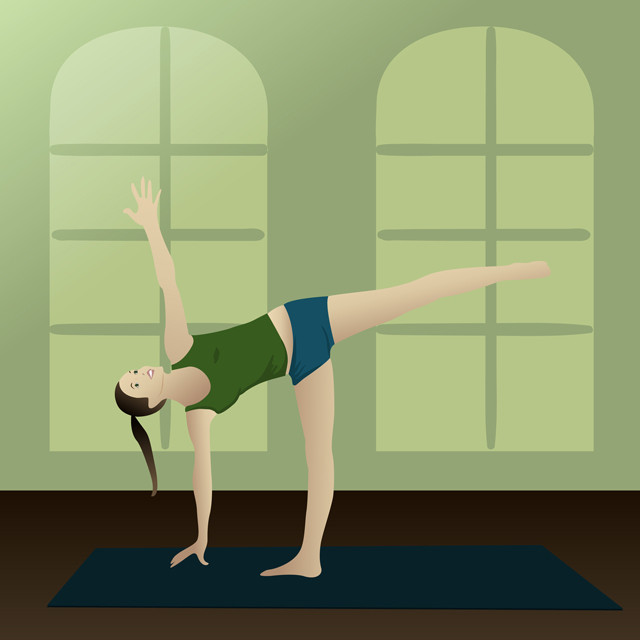 Half Moon Yoga Pose (Ardha Chandrasana) For Sciatica Pain Relief.