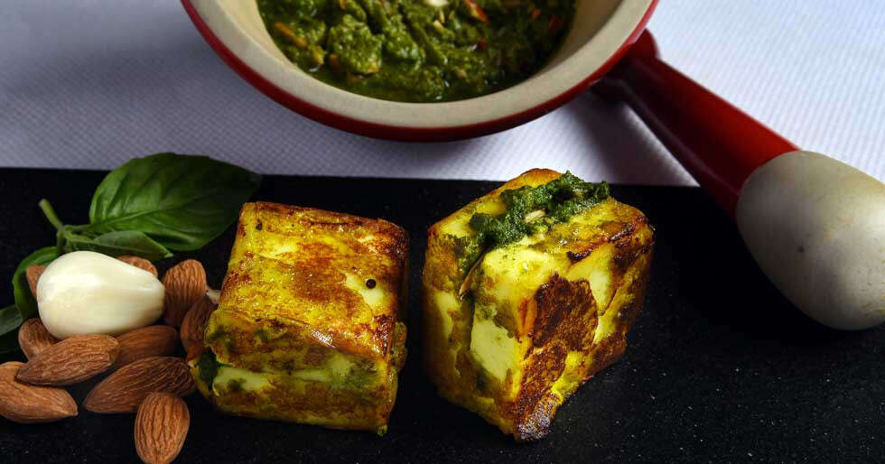 Almond Pesto Paneer Tikka Recipe