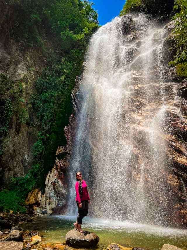 Shangarh, Switzerland In India - Divyakshi Gupta  at her fave waterfall in Sainj