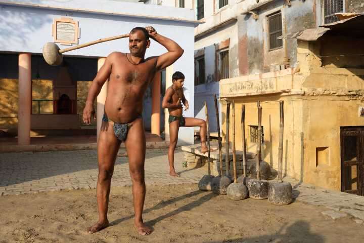 Find culture in Varanasi - wrestlers at an akhada