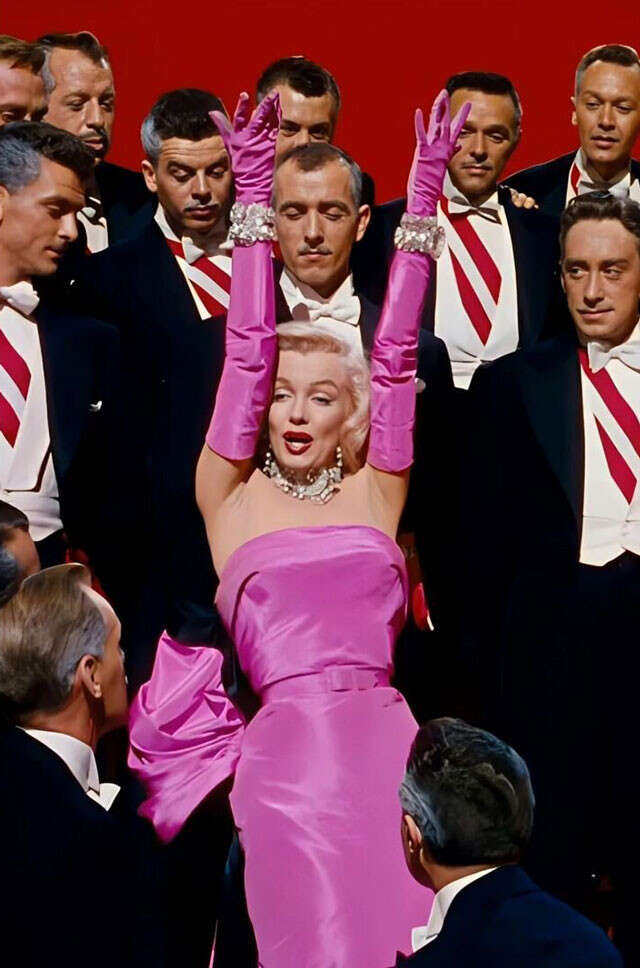 Marilyn Monroe Pink Dress with Bow Gentlemen Prefer Blondes