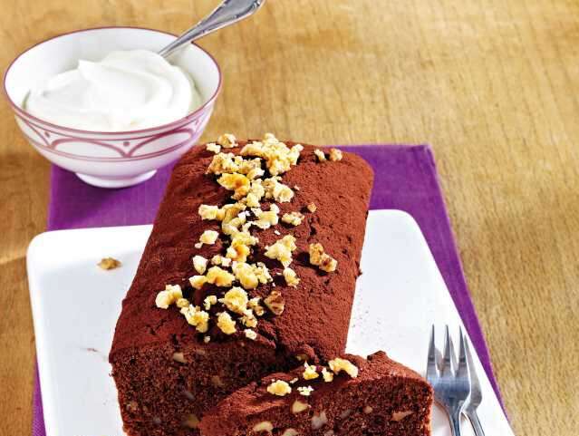 Beet and chocolate cake with walnuts