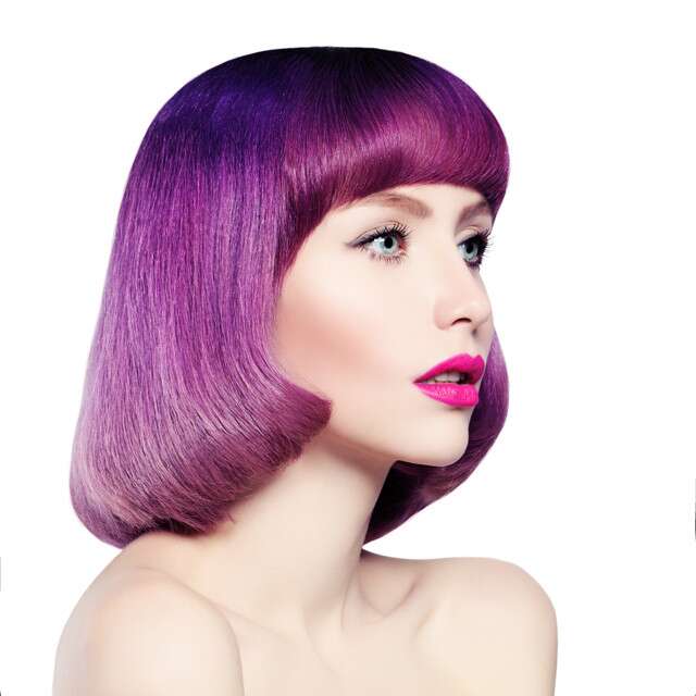 Hair Color Ideas For Short hair - Vibrant Purple Bob 