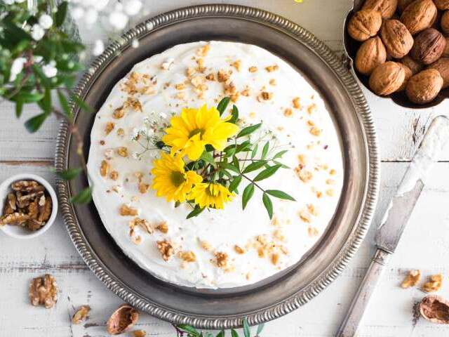 millet carrot frosted cake