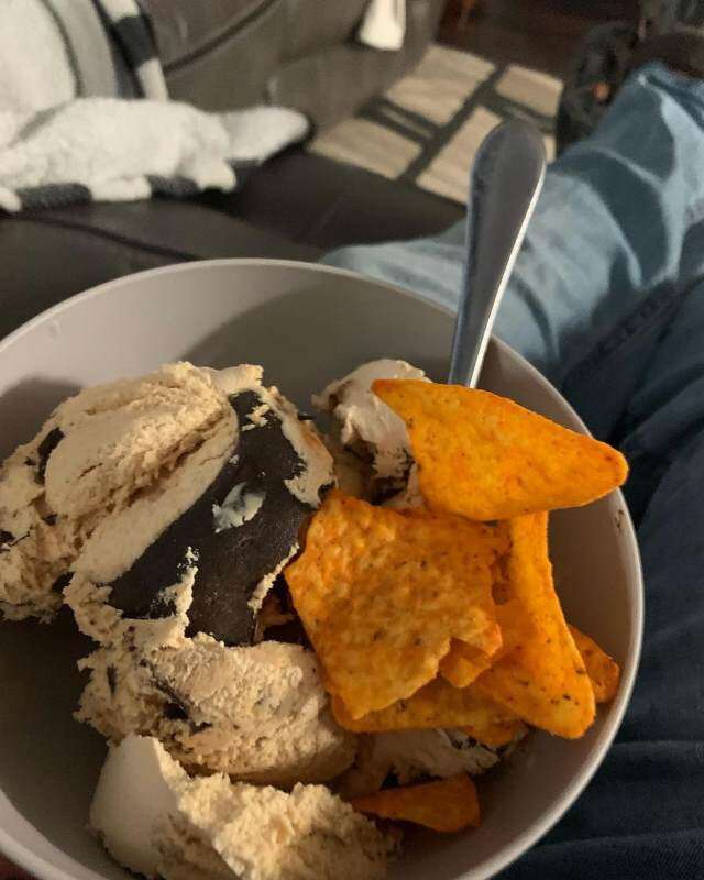 rat snack - doritos and ice cream