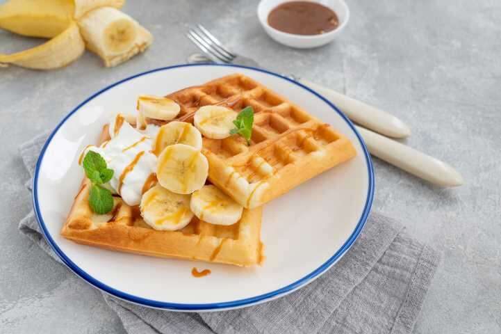 interesting waffle toppings - caramelised bananas
