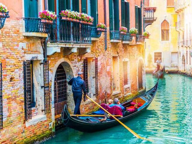 Gondolas on Venice canals