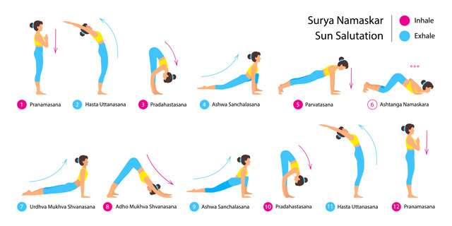 12 Steps of Surya Namaskar (Sun Salutation): Poses, Benefits and More -  Fitsri Yoga