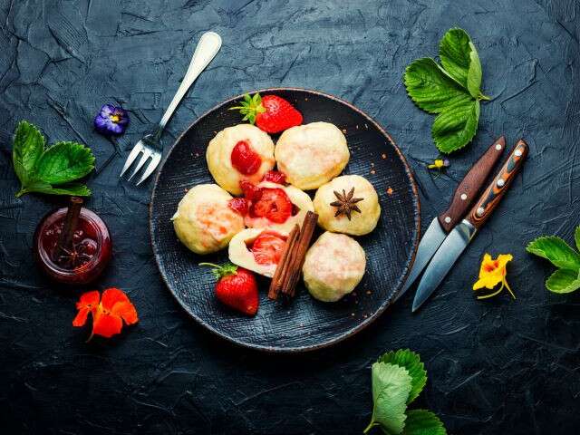 czech vegetarian delights - fruit dumplings