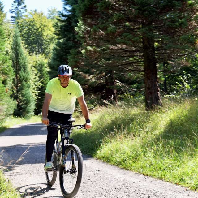 Neeraj Chopra in Zurich, Switzerland - mountain biking