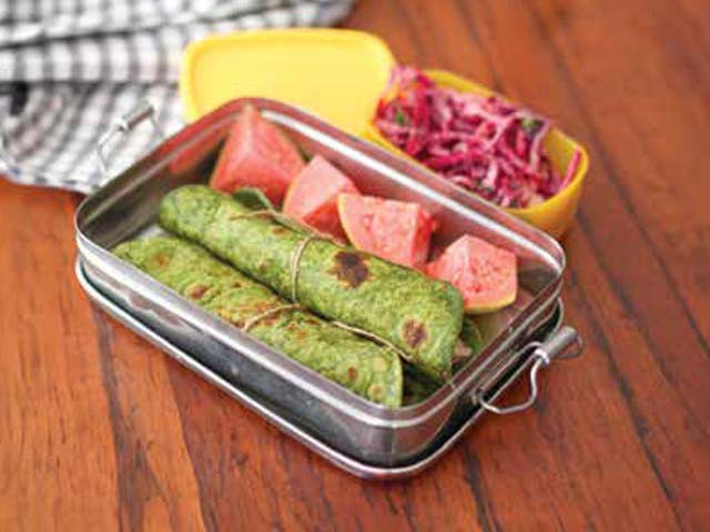Archana Doshi’s Lunch-To-Go Recipes: Palak Paneer Roll