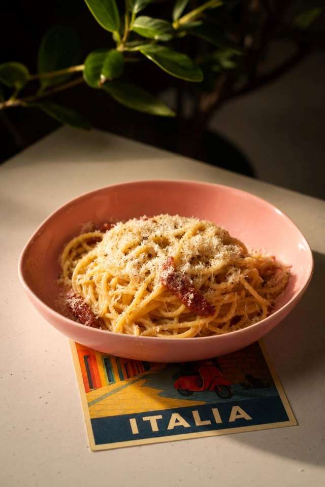District 11's Naples Sun-Dried Tomato Spaghetti is perfect to get your fix on World Pasta Day