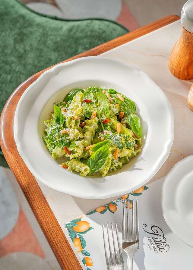 Fi’lia by Roswyn's Campanelle al Pesto is perfect to get your fix on World Pasta Day