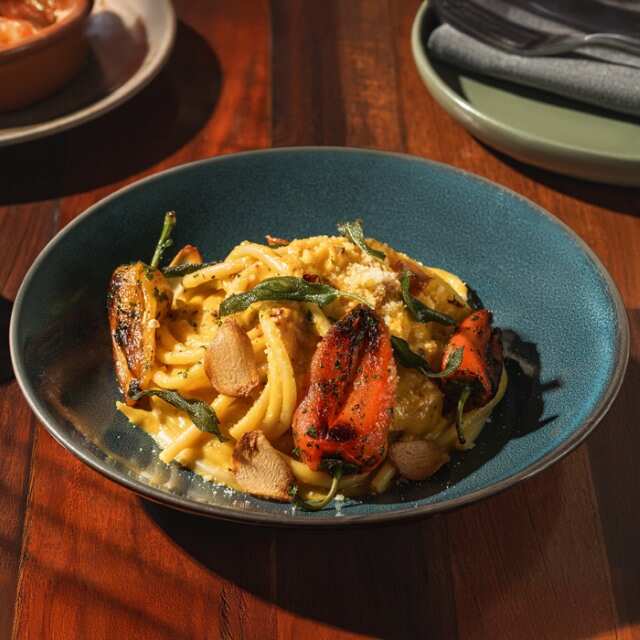 Ode's Bucatini peperone Carbonara is perfect to get your fix on World Pasta Day