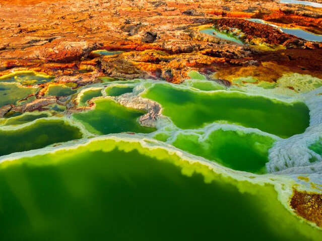 The Danakil Depression in Ethiopia Glows With Unearthly Mineral Pigments