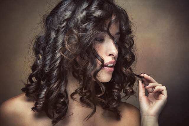 Long hair sensual asian curly
