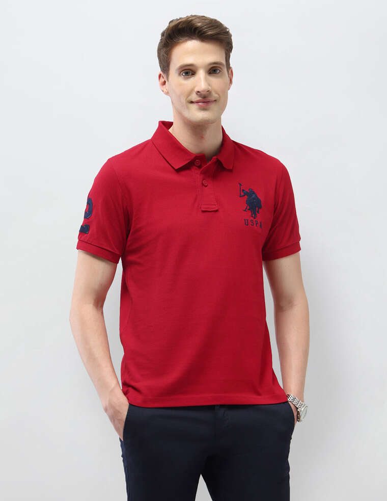 USPA Solid Regular Fit Polo Shirt