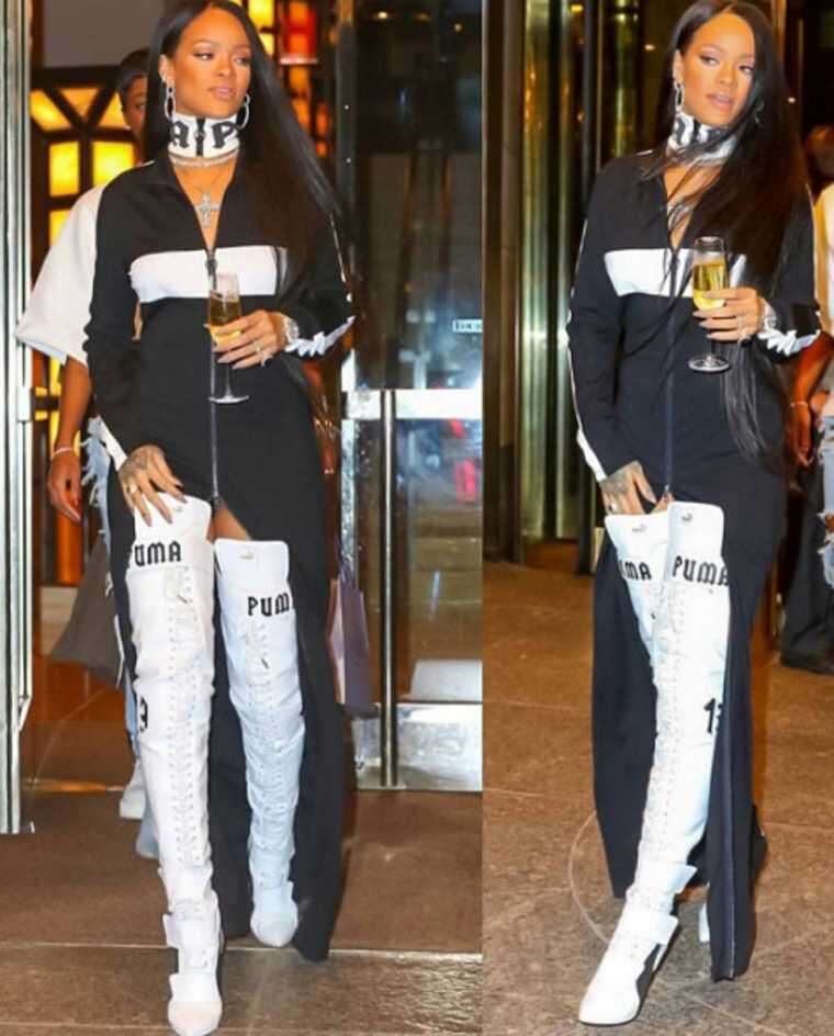 Rihanna puma cheap thigh high boots