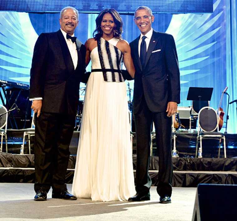 Michelle Obama Barack Obama Pheonix Awards 2014 Bibhu Mohapatra white gown