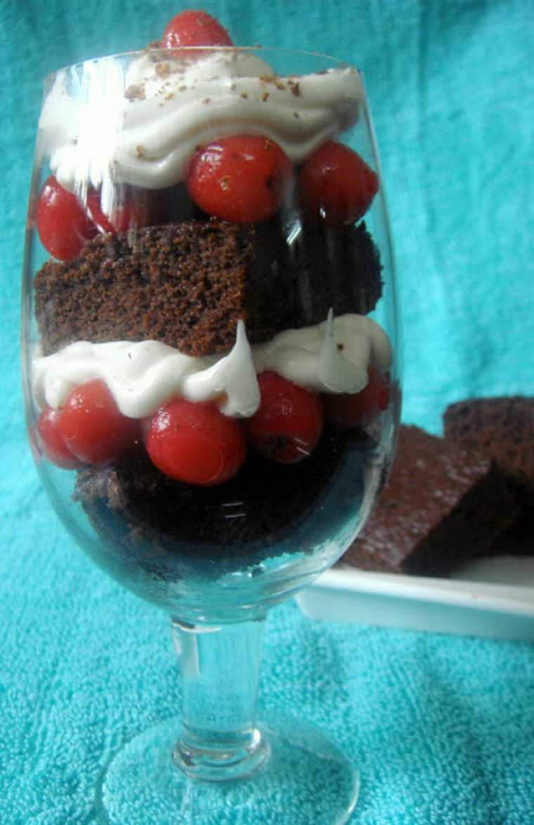 Black forest Brownie Trifle for chocolate dessert recipes